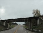 Old Green Bay Western Railroad Bridge leads east to switch spur for Frontier-Servco FS